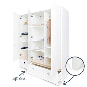 Armoire 3 portes COLORFLEX façades tiroirs white