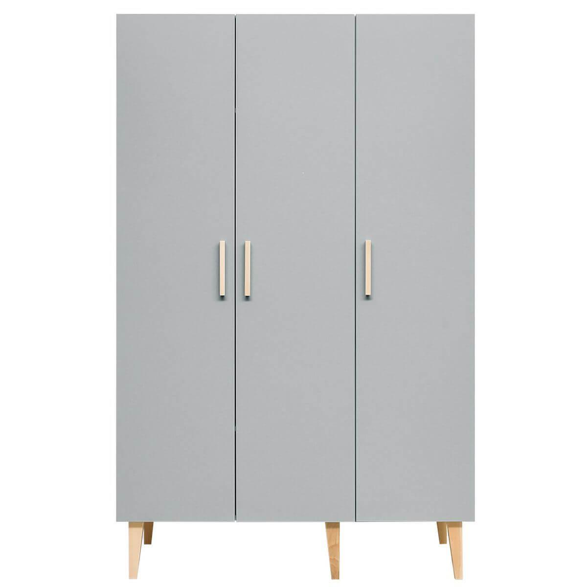 Armoire 3 portes EMMA Bopita blanc-gris