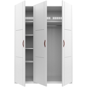 Armoire 3 portes étagères et penderie 150cm Lifetime blanc
