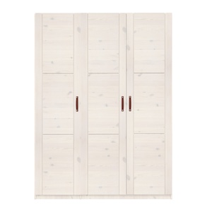 Armoire 3 portes étagères et penderie 150cm Lifetime whitewash