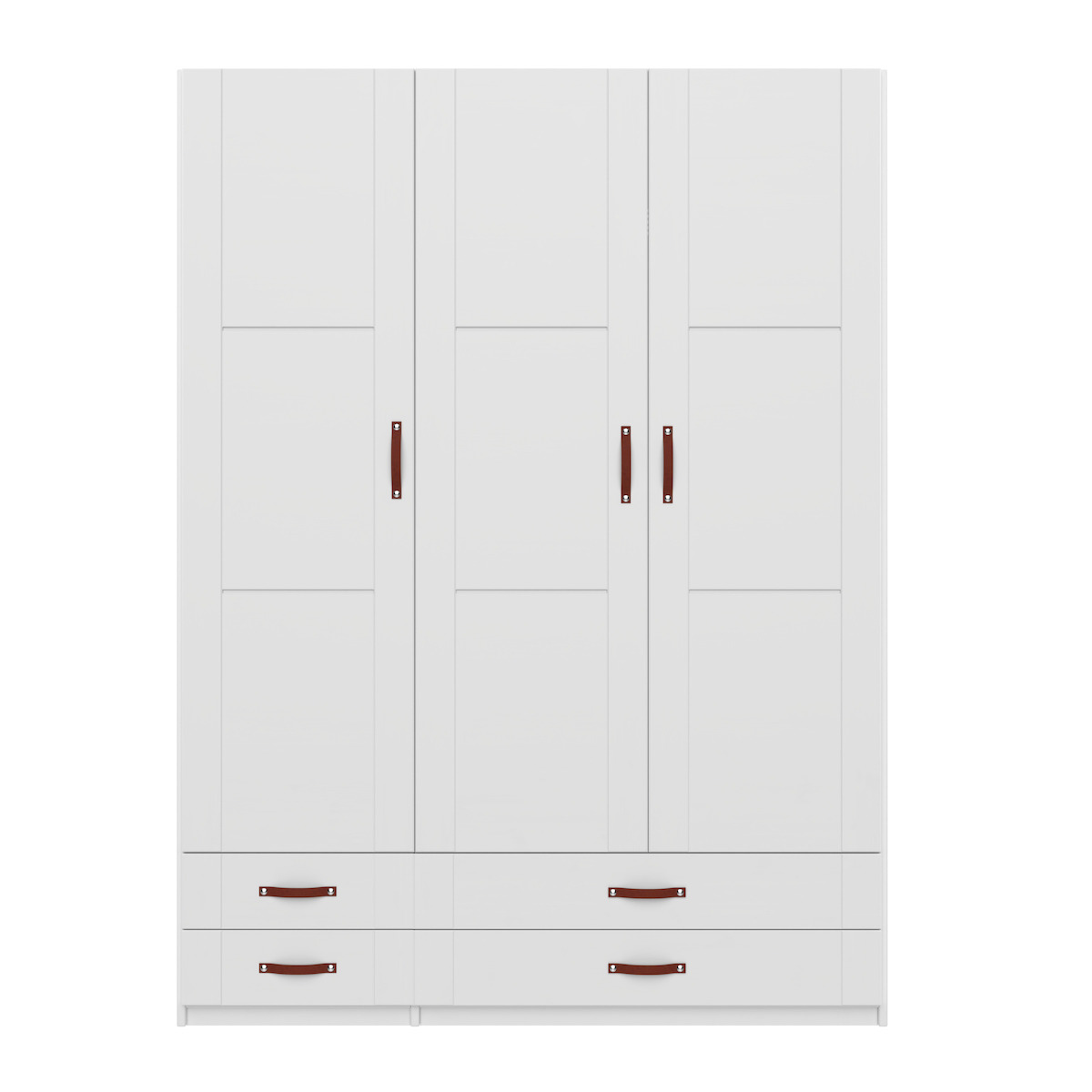 Armoire 3 portes étagères penderie et tiroirs 150cm Lifetime blanc