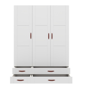Armoire 3 portes étagères penderie et tiroirs 150cm Lifetime blanc