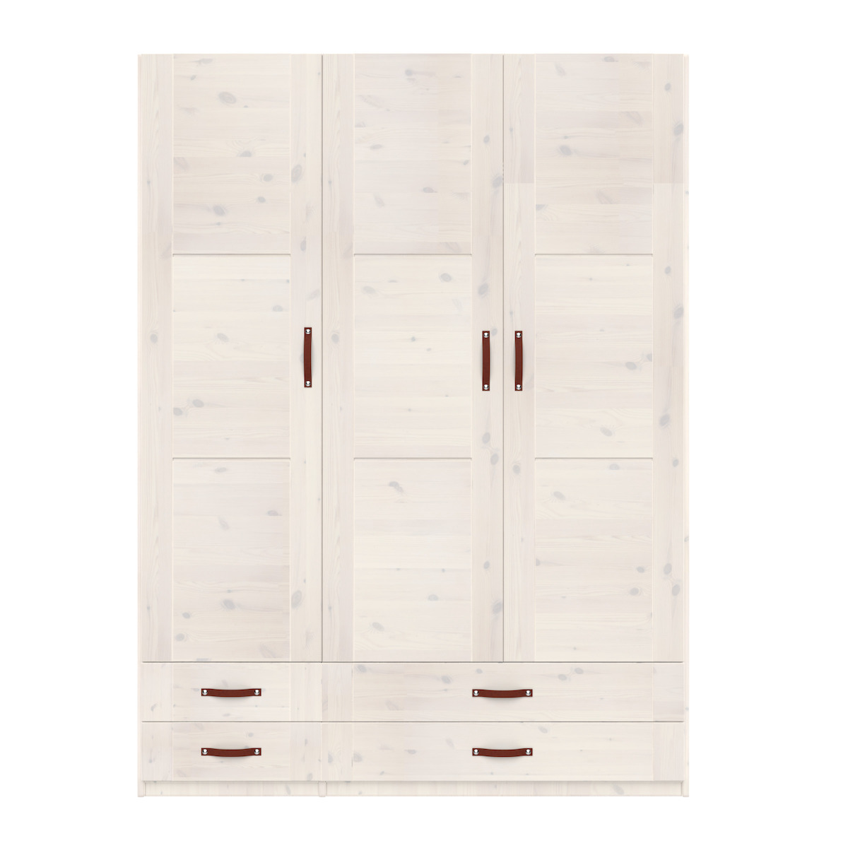 Armoire 3 portes étagères penderie et tiroirs 150cm Lifetime whitewash