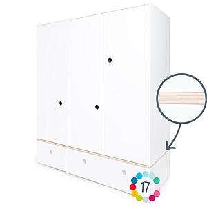 Armoire 3 portes hors façades tiroirs COLORFLEX 