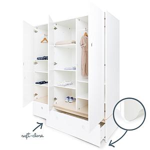 Armoire 3 portes hors façades tiroirs COLORFLEX 