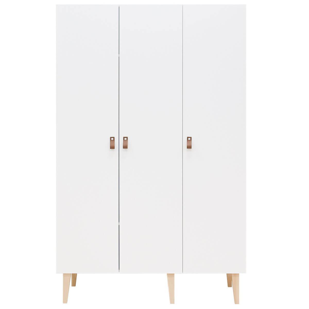 Armoire 3 portes INDY Bopita blanc-naturel