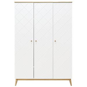 Armoire 3 portes PARIS Bopita Blanc-chêne