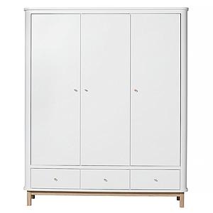 Armoire 3 portes WOOD Oliver Furniture blanc-chêne