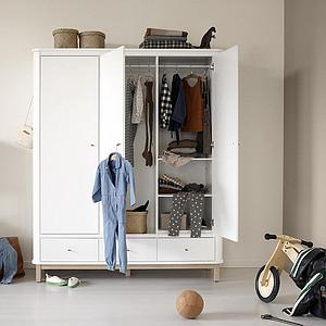 Armoire 3 portes WOOD Oliver Furniture blanc-chêne