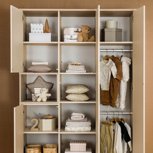Armoire 4 portes 1 niche MILA & BEN Paidi Beige cashmere-bois scandinave