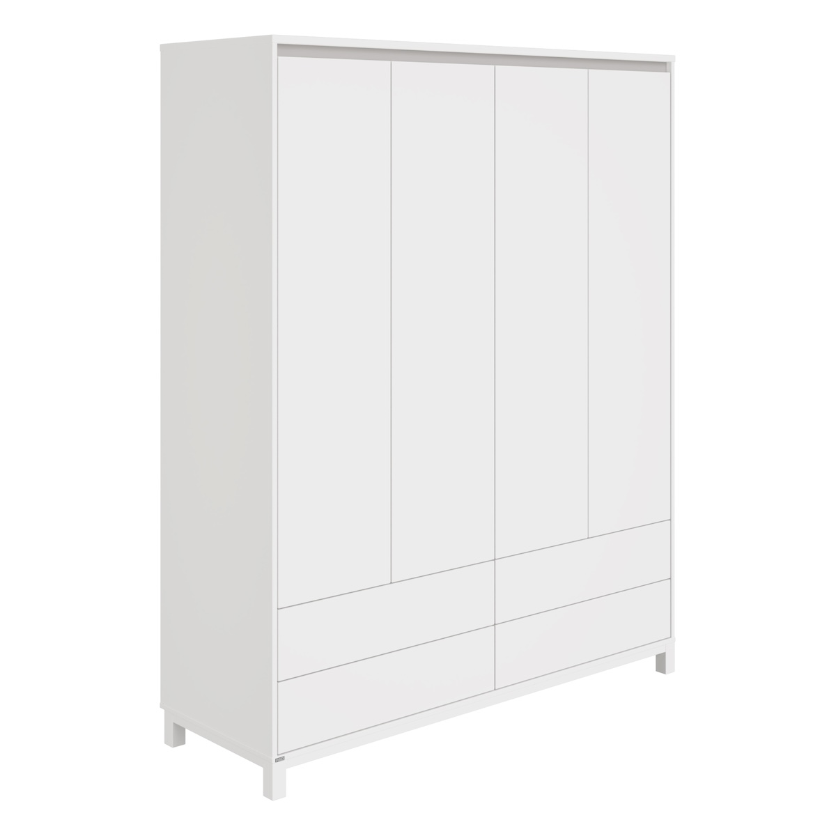 Armoire 4 portes 4 tiroirs OLLI Paidi blanc gris ardoise