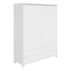 Armoire 4 portes 4 tiroirs OLLI Paidi blanc gris ardoise