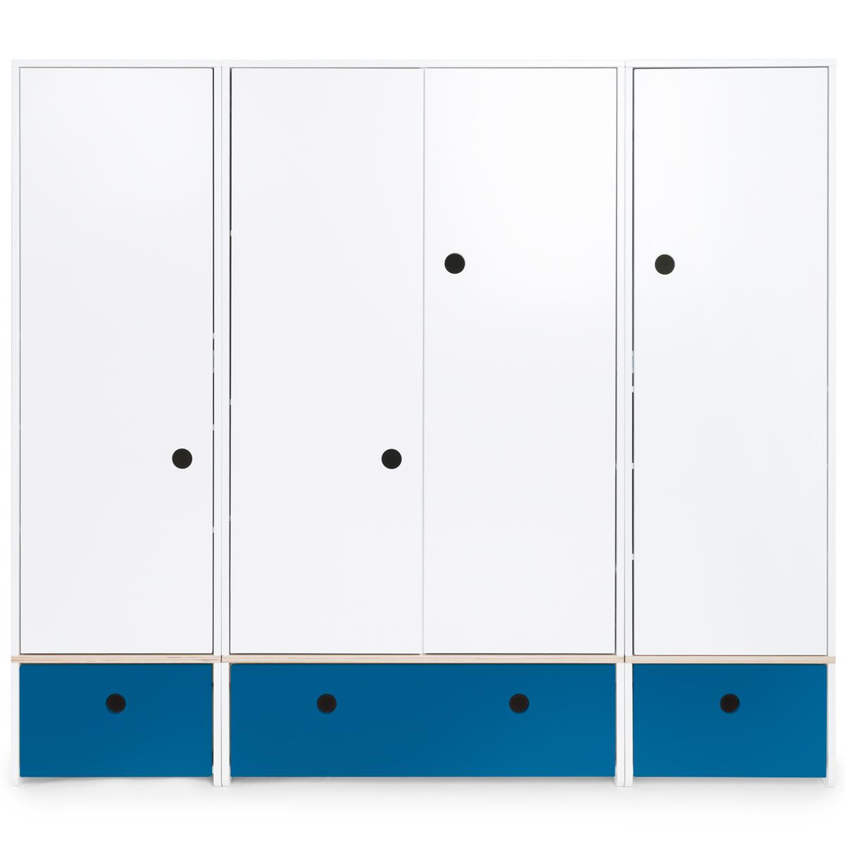 Armoire 4 portes COLORFLEX façades tiroirs deep marine