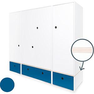 Armoire 4 portes COLORFLEX façades tiroirs deep marine
