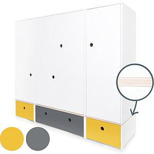 Armoire 4 portes COLORFLEX façades tiroirs nectar yellow-space grey-nectar yellow 