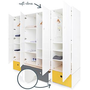 Armoire 4 portes COLORFLEX façades tiroirs nectar yellow-space grey-nectar yellow 