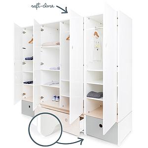 Armoire 4 portes COLORFLEX façades tiroirs pearl grey-white wash-pearl grey