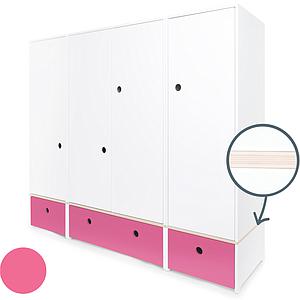 Armoire 4 portes COLORFLEX façades tiroirs pink