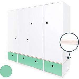 Armoire 4 portes COLORFLEX façades tiroirs sea foam