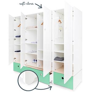 Armoire 4 portes COLORFLEX façades tiroirs sea foam