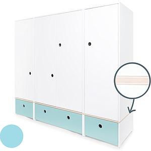 Armoire 4 portes COLORFLEX façades tiroirs sky blue
