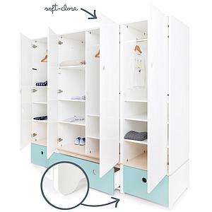 Armoire 4 portes COLORFLEX façades tiroirs sky blue