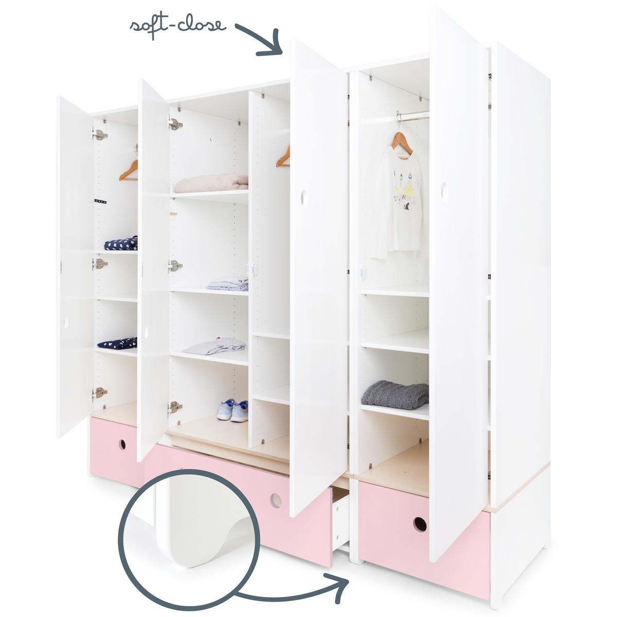 Armoire 4 portes COLORFLEX façades tiroirs sweet pink