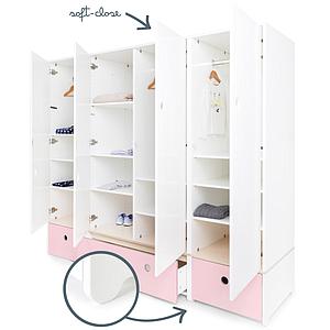 Armoire 4 portes COLORFLEX façades tiroirs sweet pink