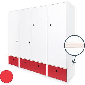 Armoire 4 portes COLORFLEX façades tiroirs true red