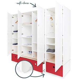 Armoire 4 portes COLORFLEX façades tiroirs true red