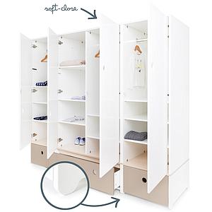 Armoire 4 portes COLORFLEX façades tiroirs warm grey