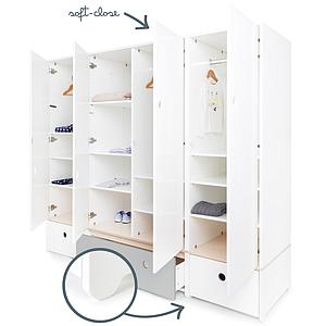 Armoire 4 portes COLORFLEX façades tiroirs white-pearl grey-white