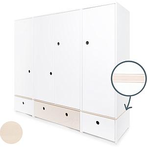 Armoire 4 portes COLORFLEX façades tiroirs white-white wash-white