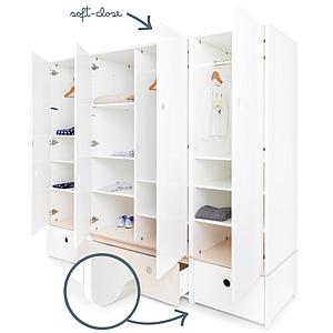 Armoire 4 portes COLORFLEX façades tiroirs white-white wash-white