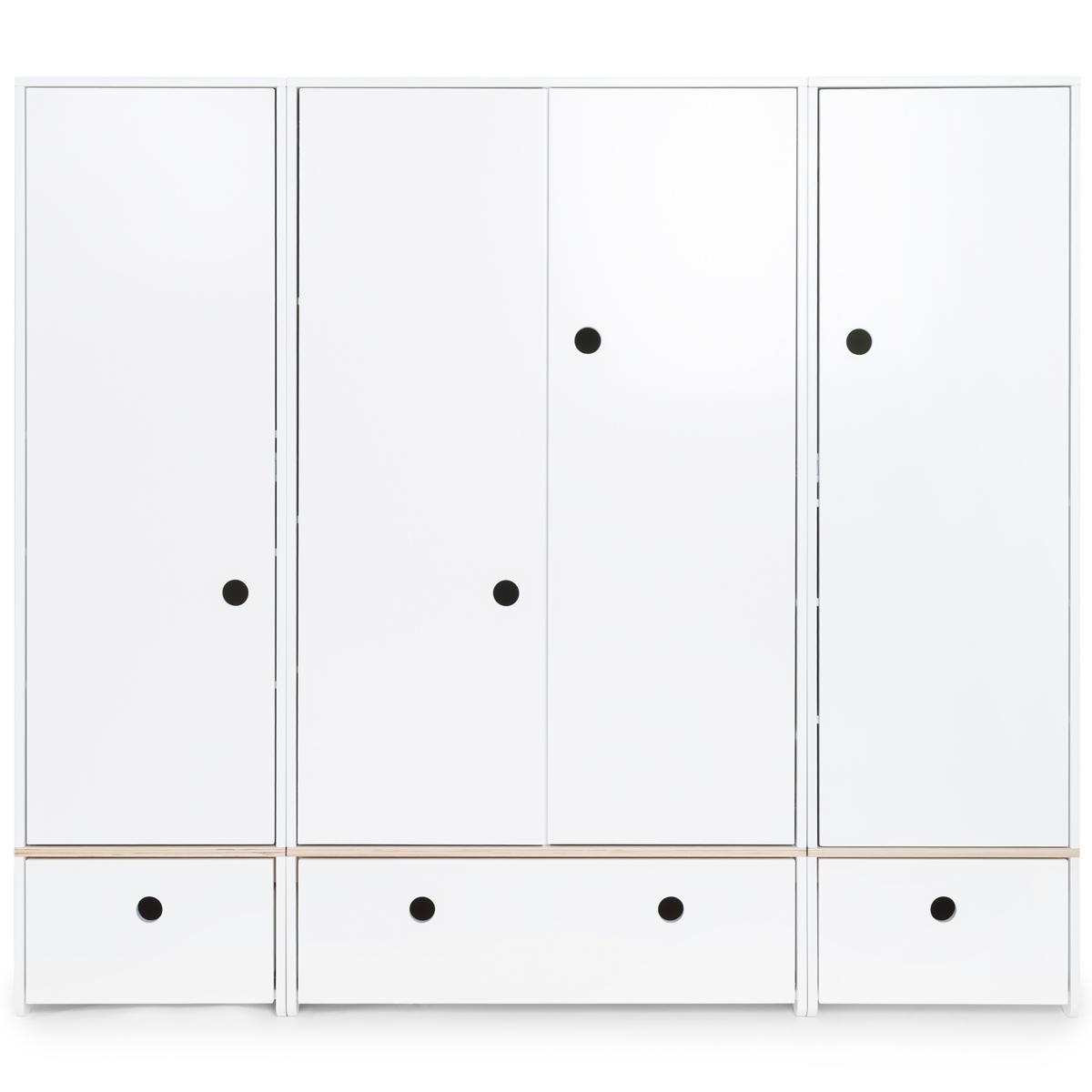 Armoire 4 portes COLORFLEX façades tiroirs white