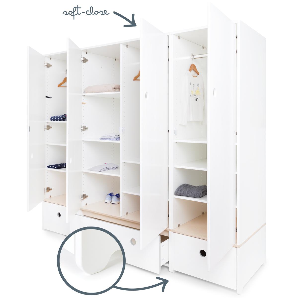 Armoire 4 portes COLORFLEX façades tiroirs white