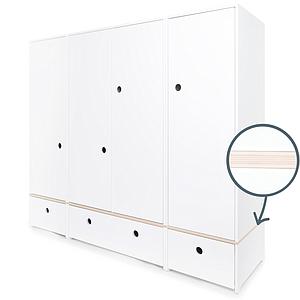 Armoire 4 portes COLORFLEX façades tiroirs white