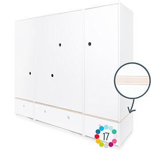 Armoire 4 portes hors façades tiroirs COLORFLEX 