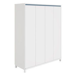 Armoire 4 portes OLLI Paidi blanc bleu mat