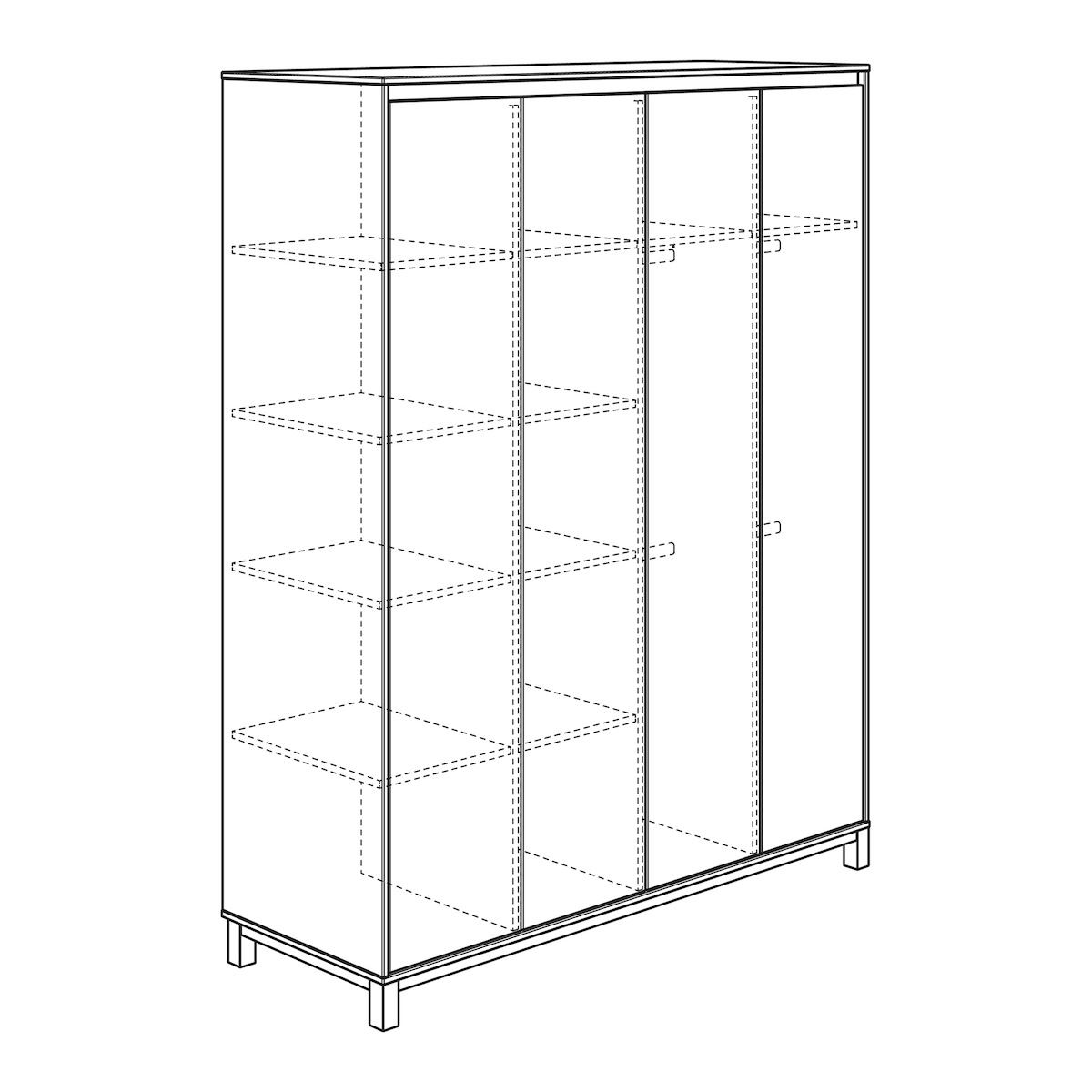 Armoire 4 portes OLLI Paidi blanc