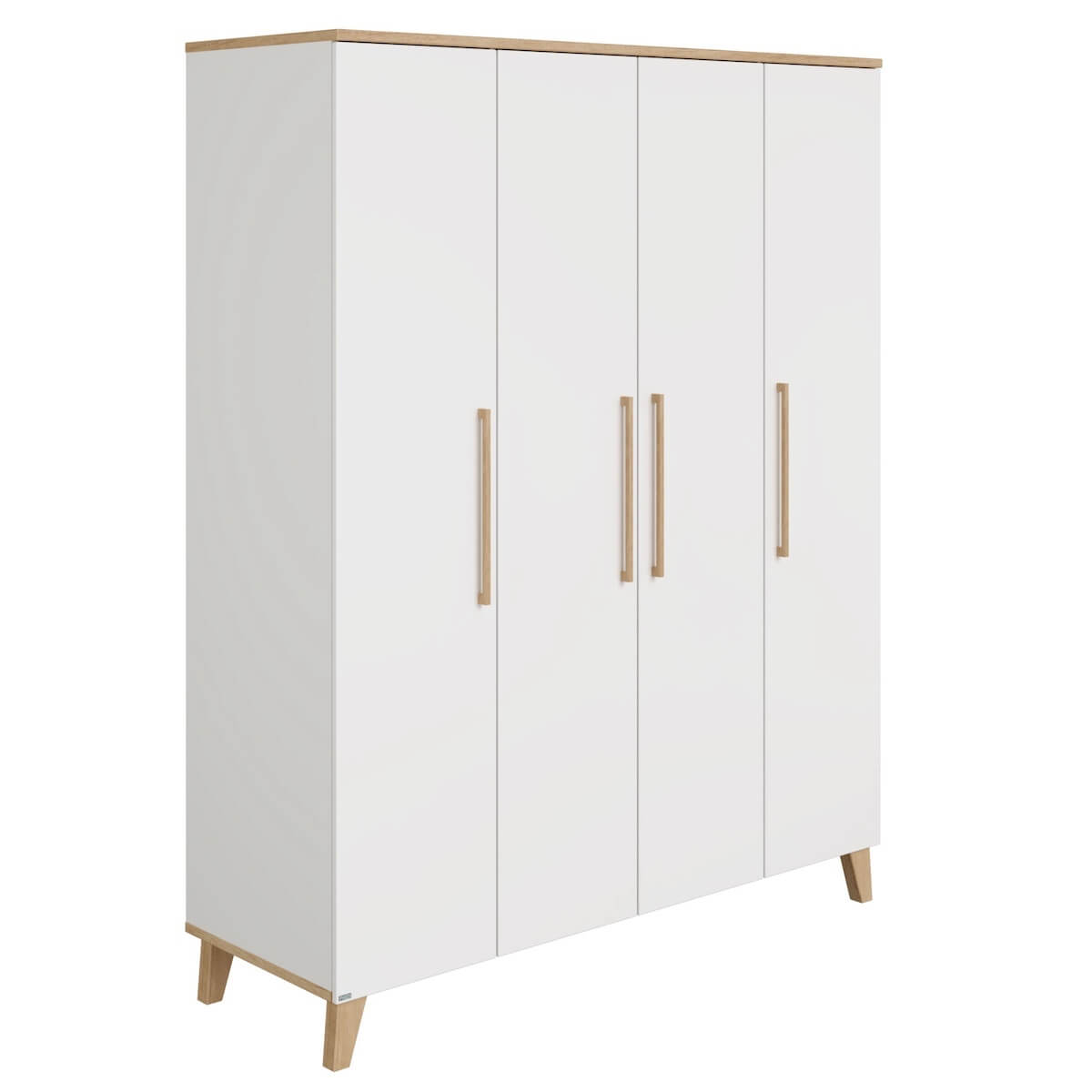 Armoire 4 portes OSCAR Paidi Chêne Nebraska-blanc