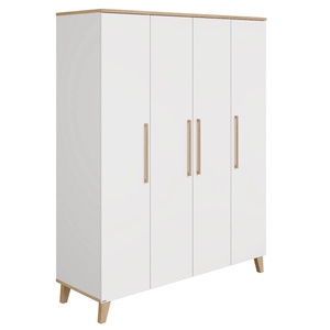 Armoire 4 portes OSCAR Paidi Chêne Nebraska-blanc