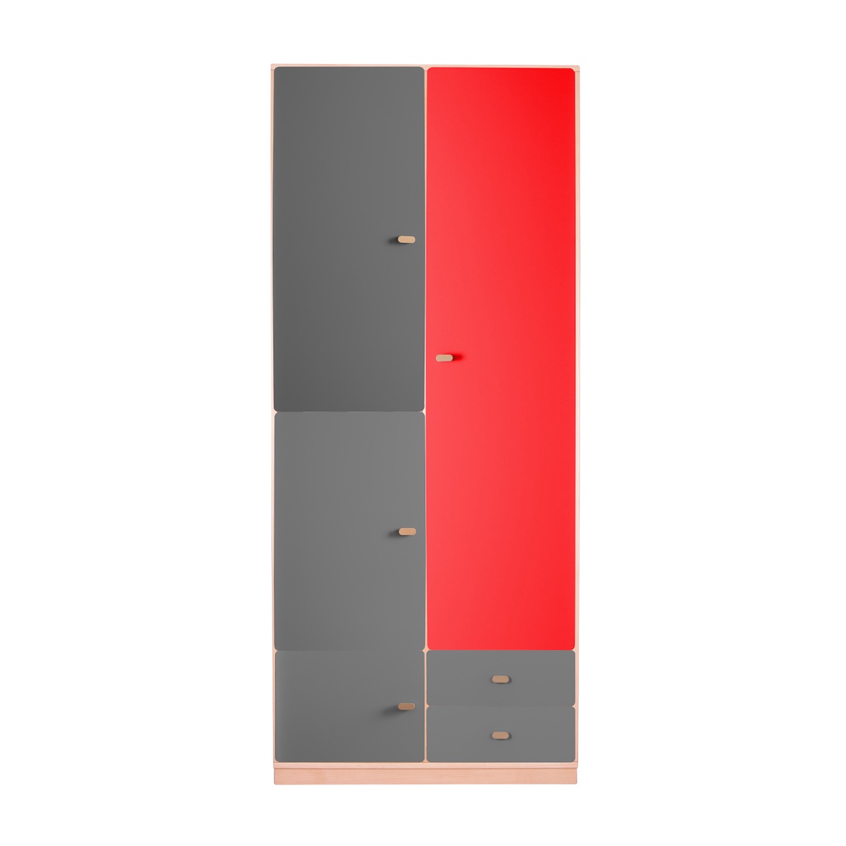 Armoire 93x218cm DESTYLE de Breuyn naturel anthracite red