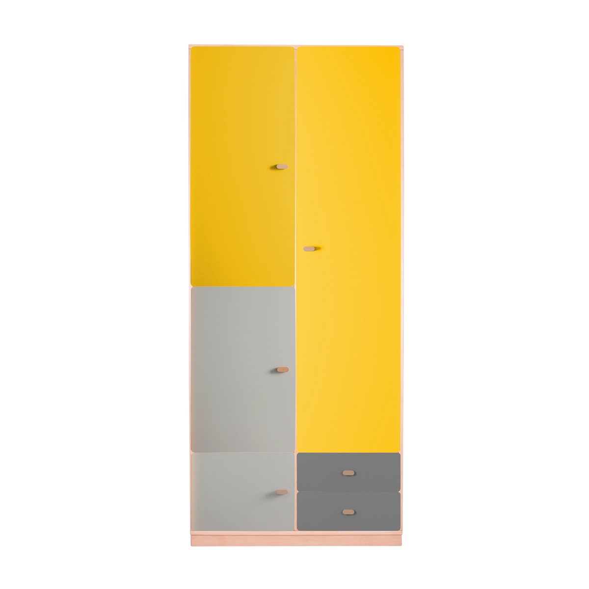 Armoire 93x218cm DESTYLE de Breuyn naturel yellow grey anthracite