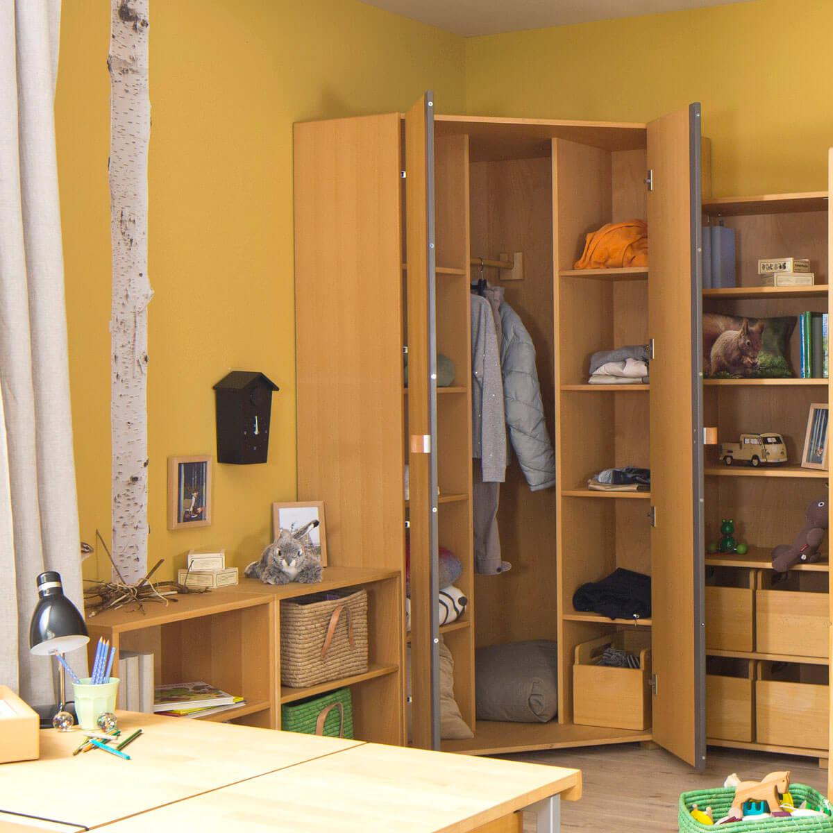 Armoire d’angle 2 portes DELUXE de Breuyn bois huilé