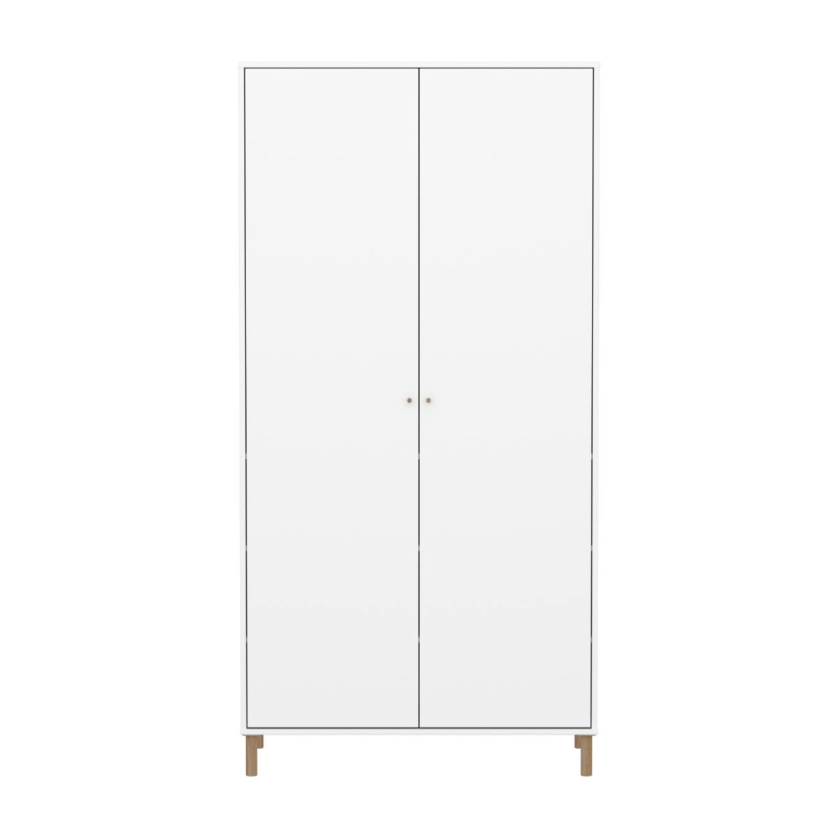 Armoire enfant 2 portes avec pied SAGA FLEXA blanc oak