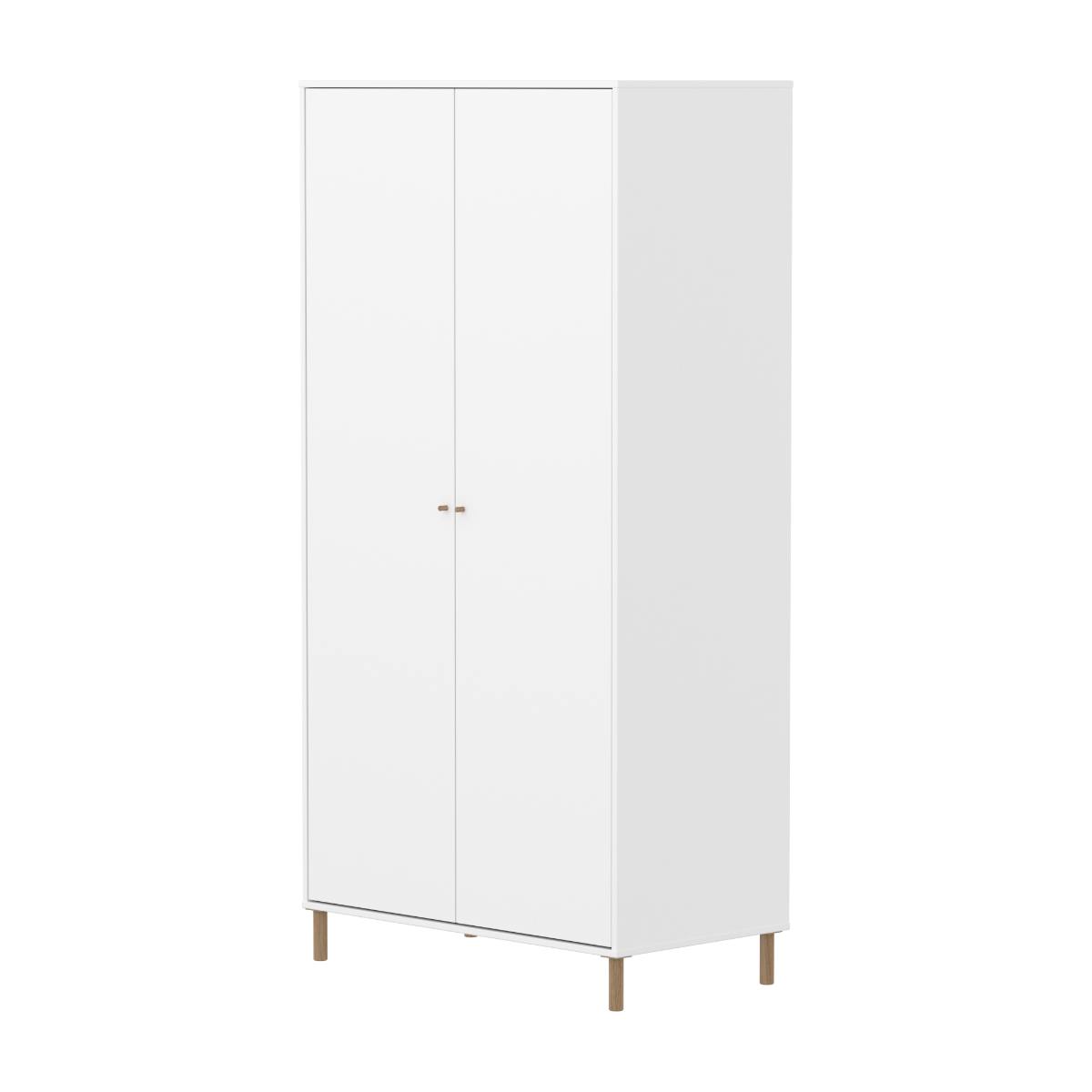 Armoire enfant 2 portes avec pied SAGA FLEXA blanc oak