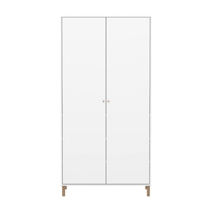 Armoire enfant 2 portes avec pied SAGA FLEXA blanc oak
