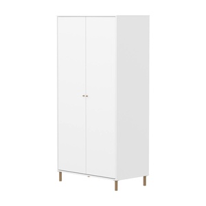 Armoire enfant 2 portes avec pied SAGA FLEXA blanc oak