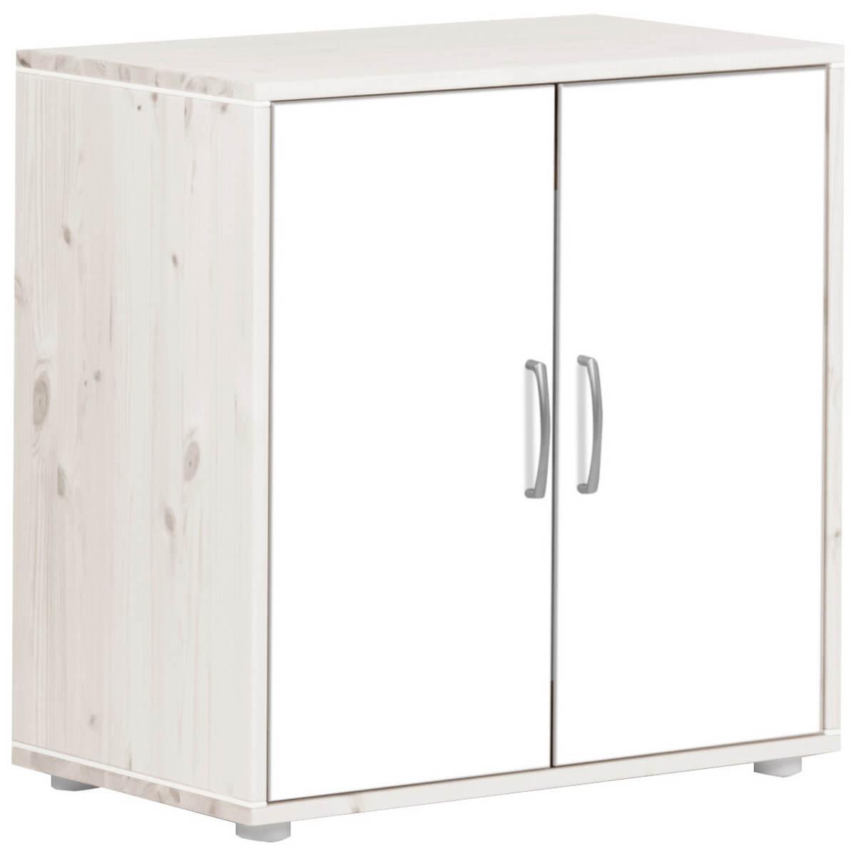 Armoire enfant 2 portes NEW Classic FLEXA blanchi - blanc - blanc